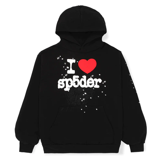 Sp5der I Heart SP5 Souvenir Hoodie Black